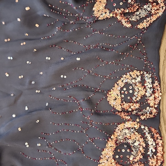 Silk Beaded Cropped Womens Top - Picture 4 of 7